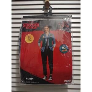 Adult Stranger Things Robin Video Stop Vest Jacket Tie Women's Size Sm Costume